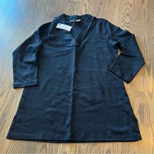 NWT Karen Scott Black v neck deep black tunic size small